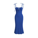 High - Waist Lacing Suspender Maxi Dress - Negative Apparel
