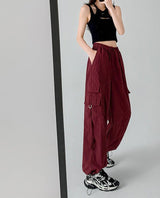 high waist quick - drying sports pants loose casual wide - leg pants women's pants - Negative Apparel