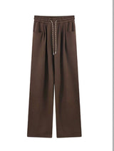High - Waist Wide - Leg Cotton Blend Pants – Loose Fit, Drawstring, Japanese & Korean Leisure Casual Style - Negative Apparel