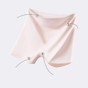 Ice silk safety pants women's anti - light and non - curling two - in - one underwear pure cotton crotch high waist seamless leggings - Negative Apparel
