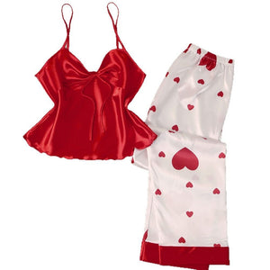 ice silkpajamas women's spring and summer new pajamas women's suspenders trousers loungewear set DT22179 - Negative Apparel