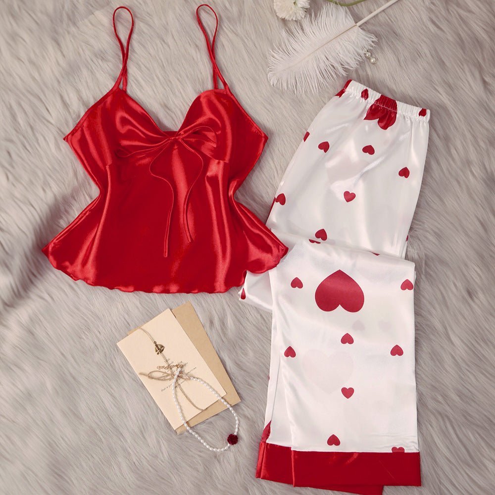 ice silkpajamas women's spring and summer new pajamas women's suspenders trousers loungewear set DT22179 - Negative Apparel