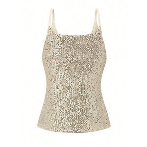 independent station an and n sexy camisole vest 2025 summer women's clothing sequin sleeveless v - neck top - Negative Apparel