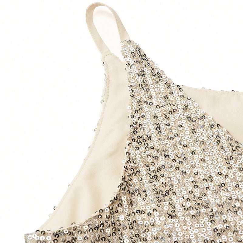 independent station an and n sexy camisole vest 2025 summer women's clothing sequin sleeveless v - neck top - Negative Apparel