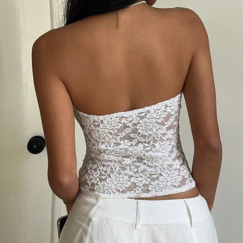 Independent station wish an and n lace tube top 2025 summer sexy slim sleeveless women's clothing - Negative Apparel