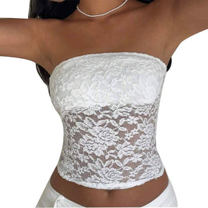 Independent station wish an and n lace tube top 2025 summer sexy slim sleeveless women's clothing - Negative Apparel