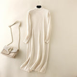 Knee - length womens half - high collar knitted bottoming dress slim and versatile - Negative Apparel