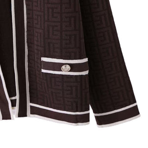 Knitted Cardigan Vest Wide Leg Pants Three - piece Set - Negative Apparel