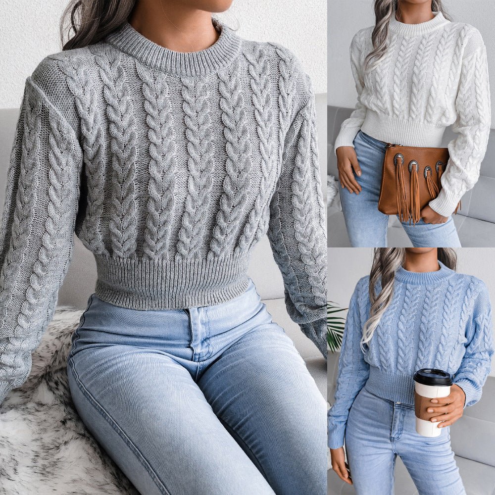 Knitted Cropped sweater for women - Negative Apparel