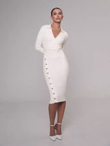 Knitted dress POLO collar bodycon dress - Negative Apparel