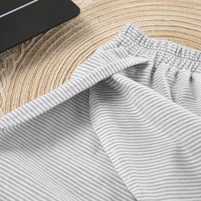 Knitted striped pajamas loose short - sleeved shorts suit - Negative Apparel