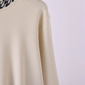 Knitted suit high waist grid color matching top two - piece set - Negative Apparel