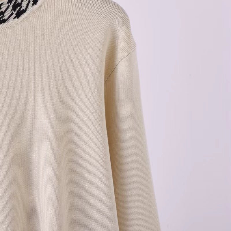 Knitted suit high waist grid color matching top two - piece set - Negative Apparel