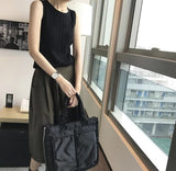 Knitted suspender vest women's spring and summer new slim - fit inner bottoming shirt sleeveless t-shirt women's design niche top - Negative Apparel