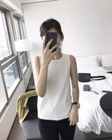 Knitted suspender vest women's spring and summer new slim - fit inner bottoming shirt sleeveless t-shirt women's design niche top - Negative Apparel