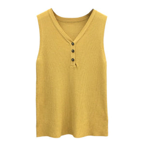 Knitted vest shirt slim v - neck sxy sleeveless short top outer wear - Negative Apparel