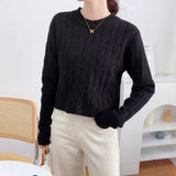 Korean cable knit sweater for women - Negative Apparel