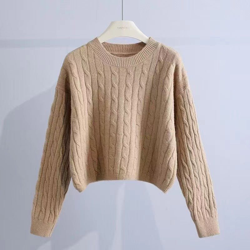 Korean cable knit sweater for women - Negative Apparel