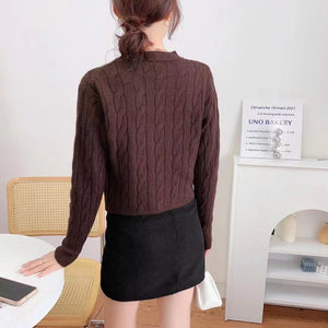 Korean cable knit sweater for women - Negative Apparel