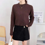 Korean cable knit sweater for women - Negative Apparel