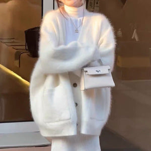 Korean soft waxy sweater knitted cardigan - Negative Apparel