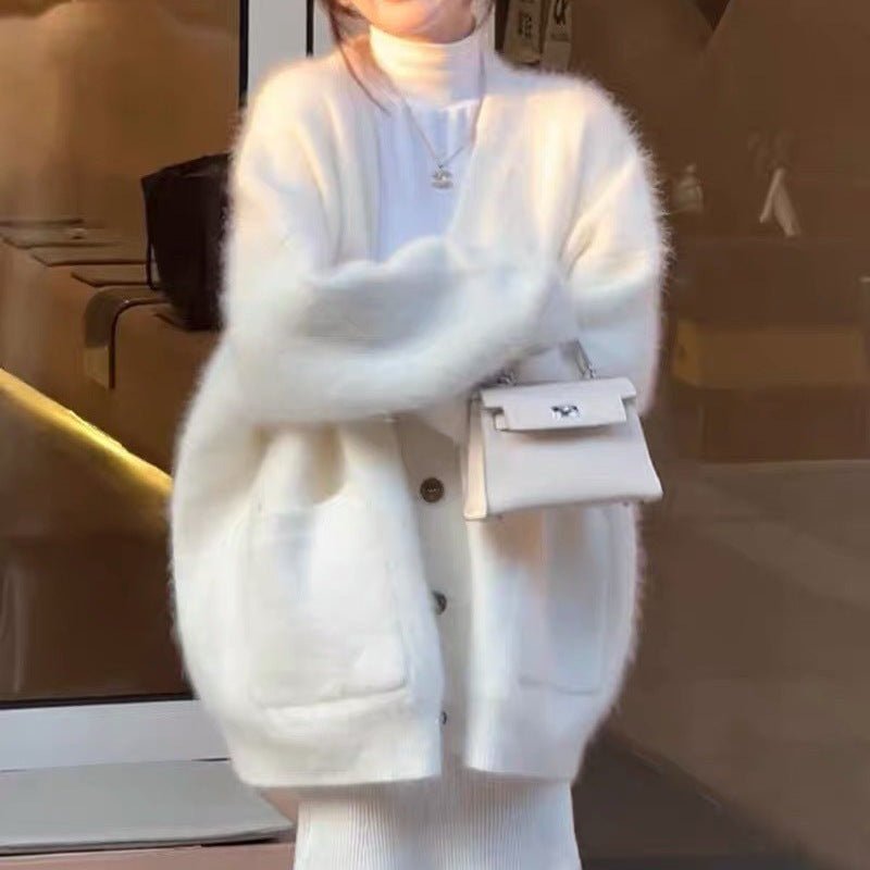 Korean soft waxy sweater knitted cardigan - Negative Apparel