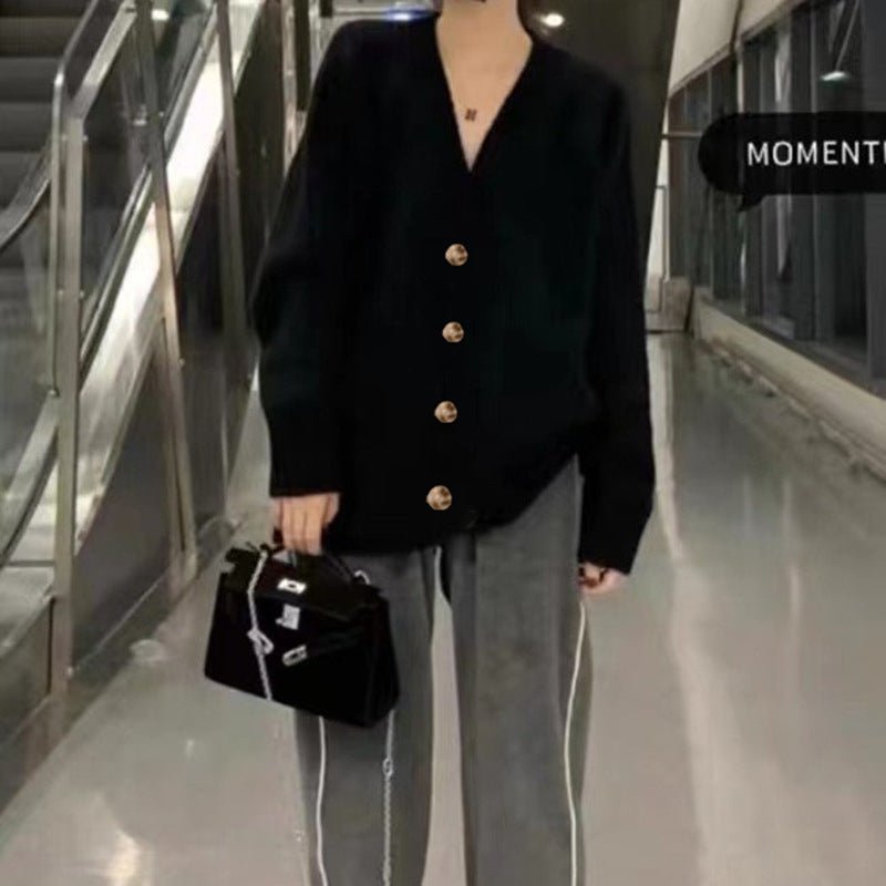 Korean soft waxy sweater knitted cardigan - Negative Apparel