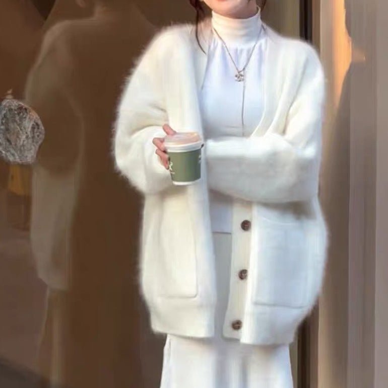 Korean soft waxy sweater knitted cardigan - Negative Apparel