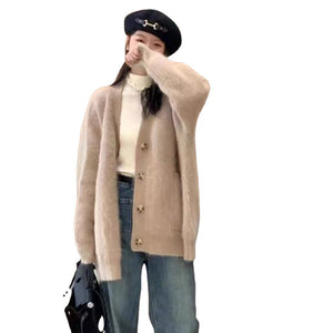 Korean soft waxy sweater knitted cardigan - Negative Apparel