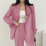 Korean style casual women office suit set - Negative Apparel
