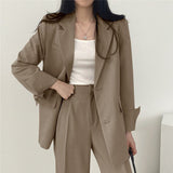 Korean style casual women office suit set - Negative Apparel