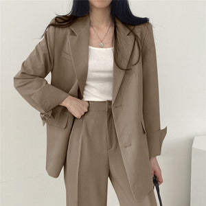 Korean style casual women office suit set - Negative Apparel