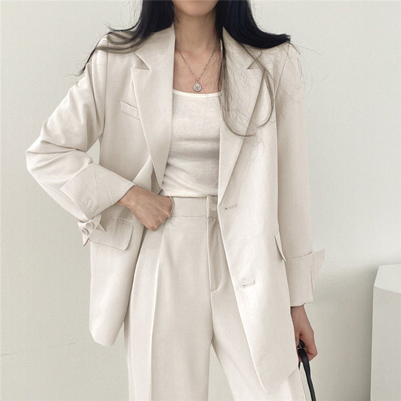 Korean style casual women office suit set - Negative Apparel
