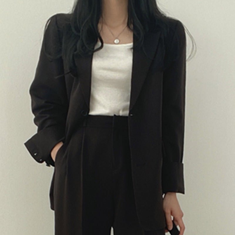 Korean style casual women office suit set - Negative Apparel