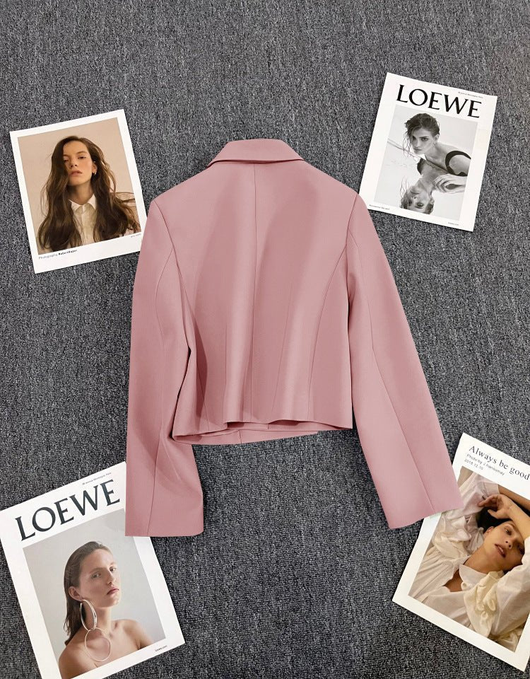 Korean style loose straight tube slim 2025 spring Office Jacket - Negative Apparel