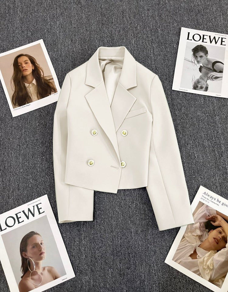 Korean style loose straight tube slim 2025 spring Office Jacket - Negative Apparel