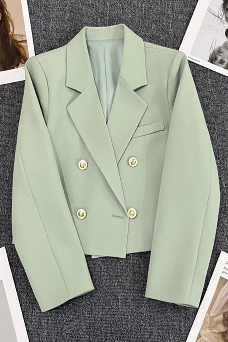 Korean style loose straight tube slim 2025 spring Office Jacket - Negative Apparel