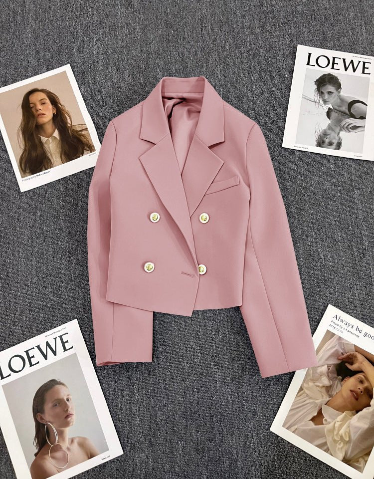 Korean style loose straight tube slim 2025 spring Office Jacket - Negative Apparel