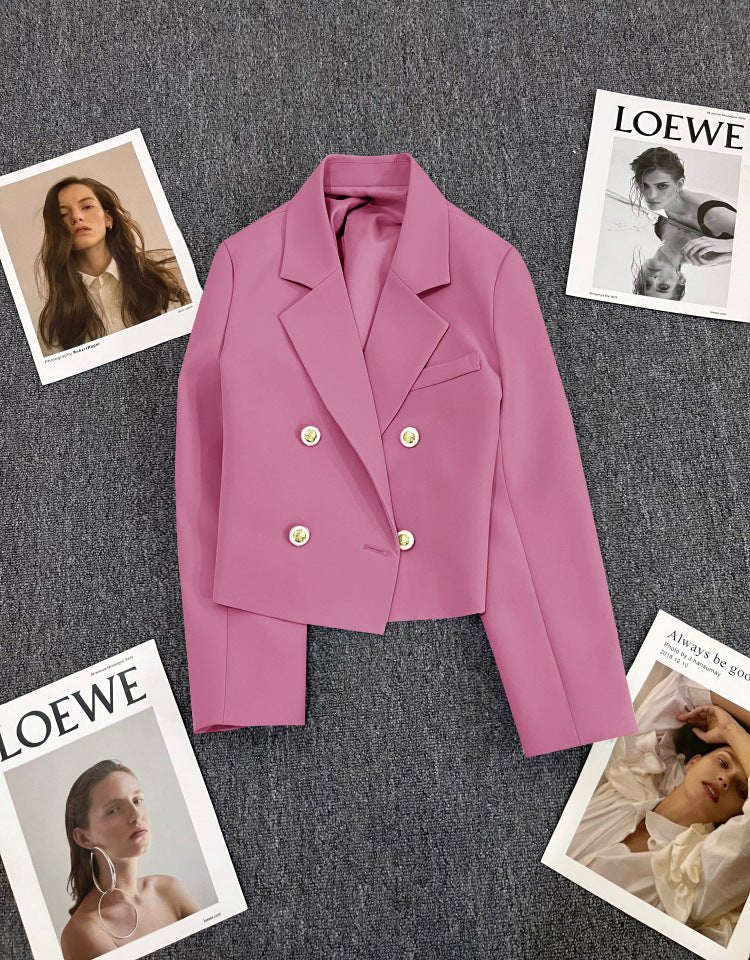 Korean style loose straight tube slim 2025 spring Office Jacket - Negative Apparel