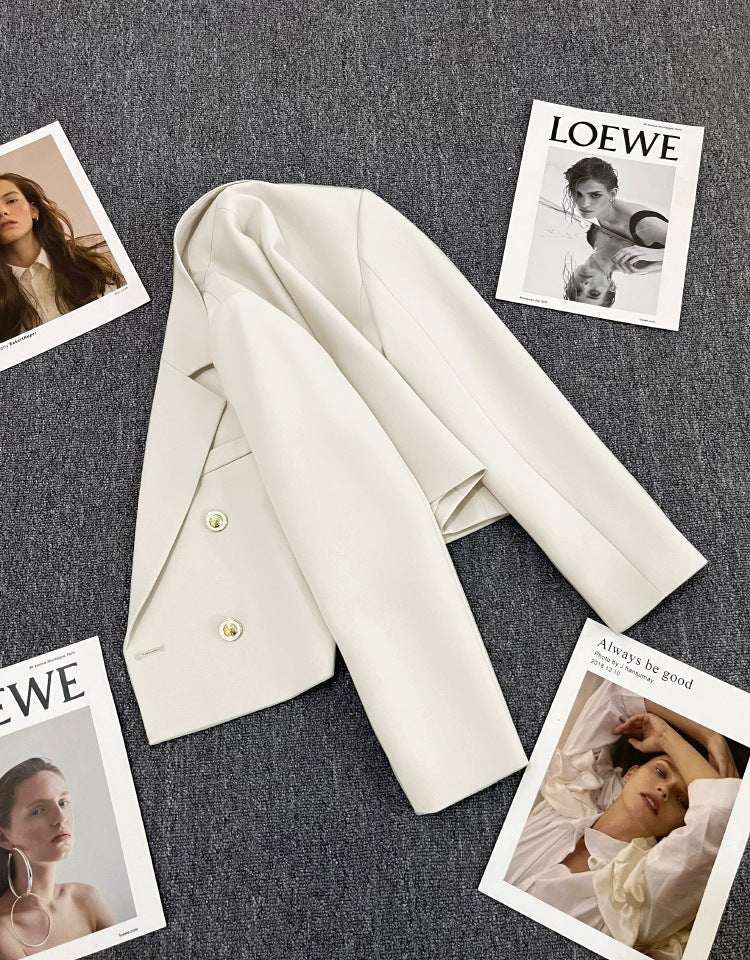 Korean style loose straight tube slim 2025 spring Office Jacket - Negative Apparel
