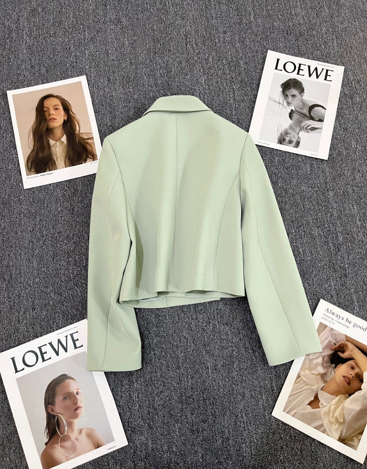 Korean style loose straight tube slim 2025 spring Office Jacket - Negative Apparel