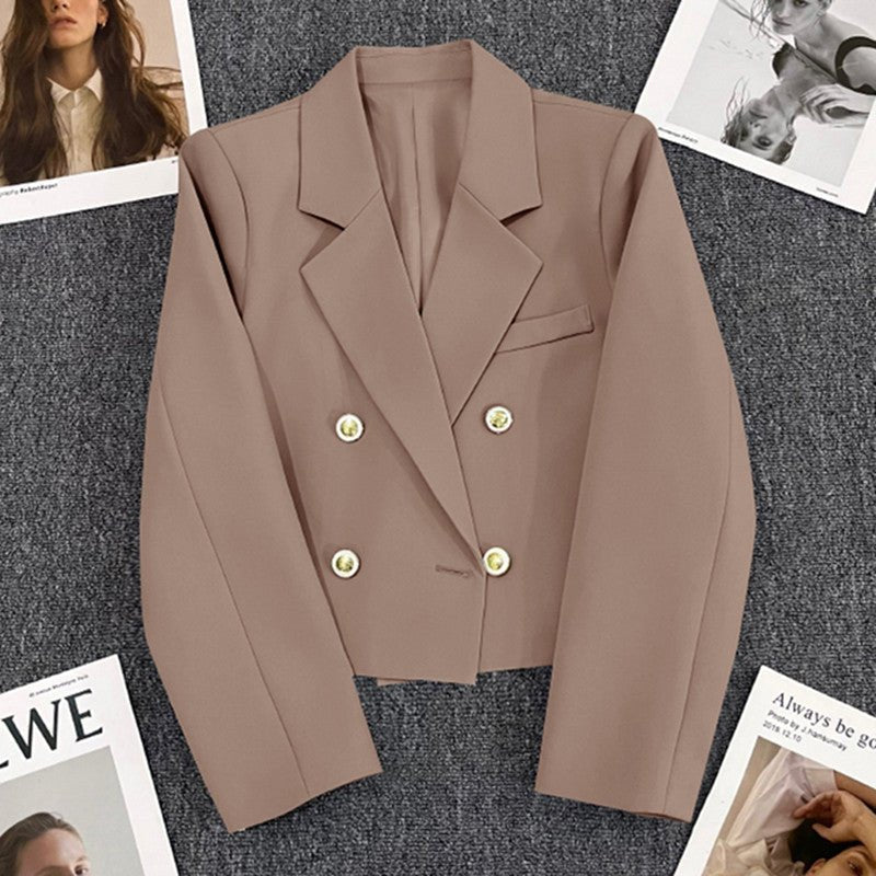 Korean style loose straight tube slim 2025 spring Office Jacket - Negative Apparel