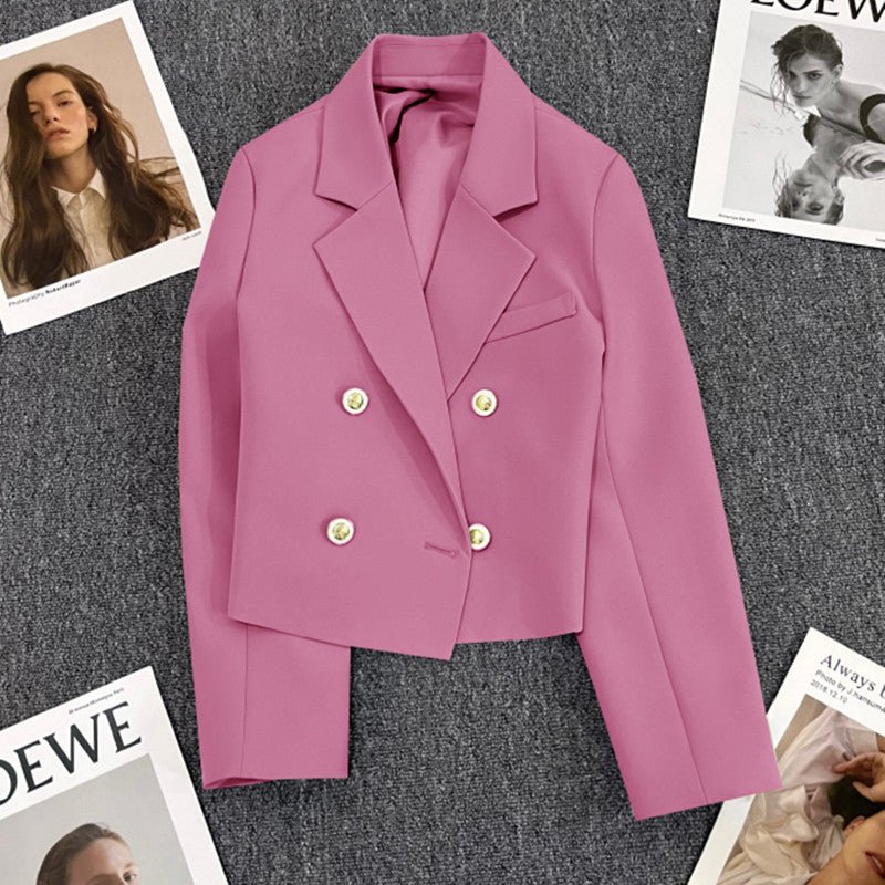 Korean style loose straight tube slim 2025 spring Office Jacket - Negative Apparel