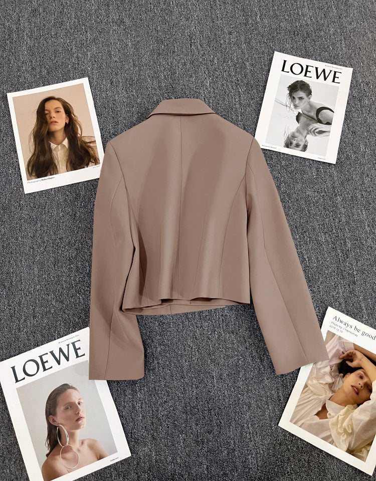 Korean style loose straight tube slim 2025 spring Office Jacket - Negative Apparel
