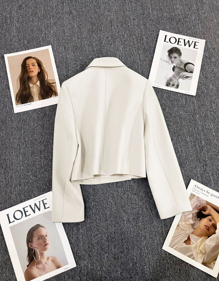 Korean style loose straight tube slim 2025 spring Office Jacket - Negative Apparel