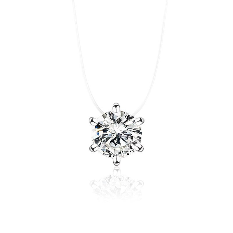 Korean style temperament pendant wholesale multi - claw diamond zircon pendant necklace female short simple clavicle chain - Negative Apparel