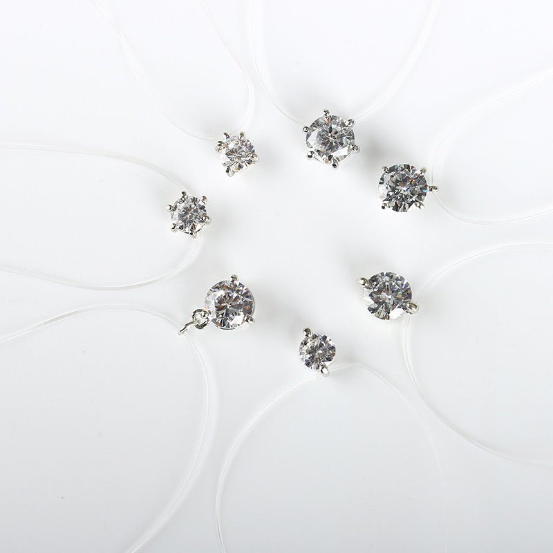 Korean style temperament pendant wholesale multi - claw diamond zircon pendant necklace female short simple clavicle chain - Negative Apparel