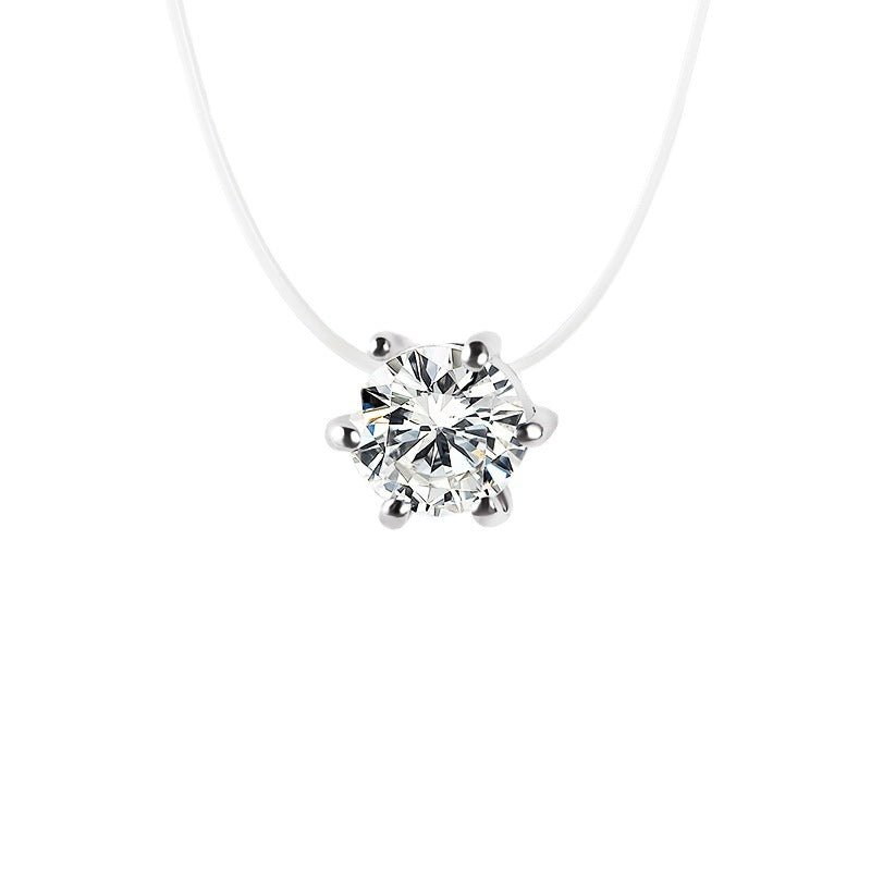 Korean style temperament pendant wholesale multi - claw diamond zircon pendant necklace female short simple clavicle chain - Negative Apparel