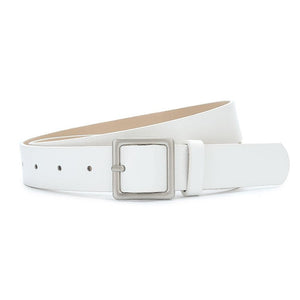 Korean style trendy square Japanese buckle belt women simple fashion all - match matte texture pu belt - Negative Apparel