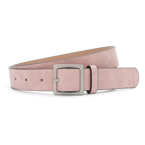 Korean style trendy square Japanese buckle belt women simple fashion all - match matte texture pu belt - Negative Apparel